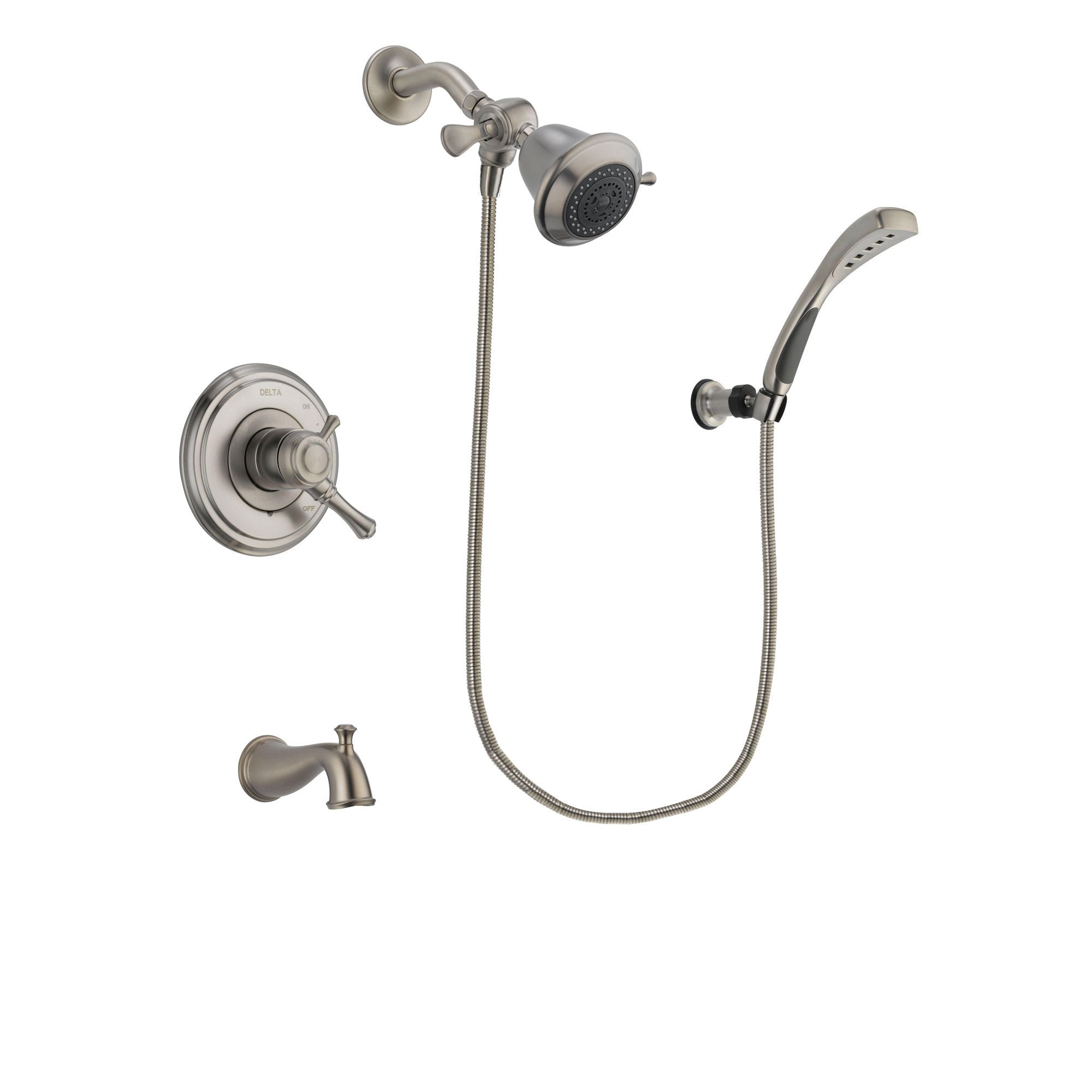 Delta Cassidy Stainless Steel Finish Dual Control Tub And Shower Fauce   DSP1817V 