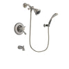 Delta Leland Stainless Steel Finish Thermostatic Tub and Shower Faucet System Package with Water Efficient Showerhead and Wall Mounted Handshower Includes Rough-in Valve and Tub Spout DSP1823V