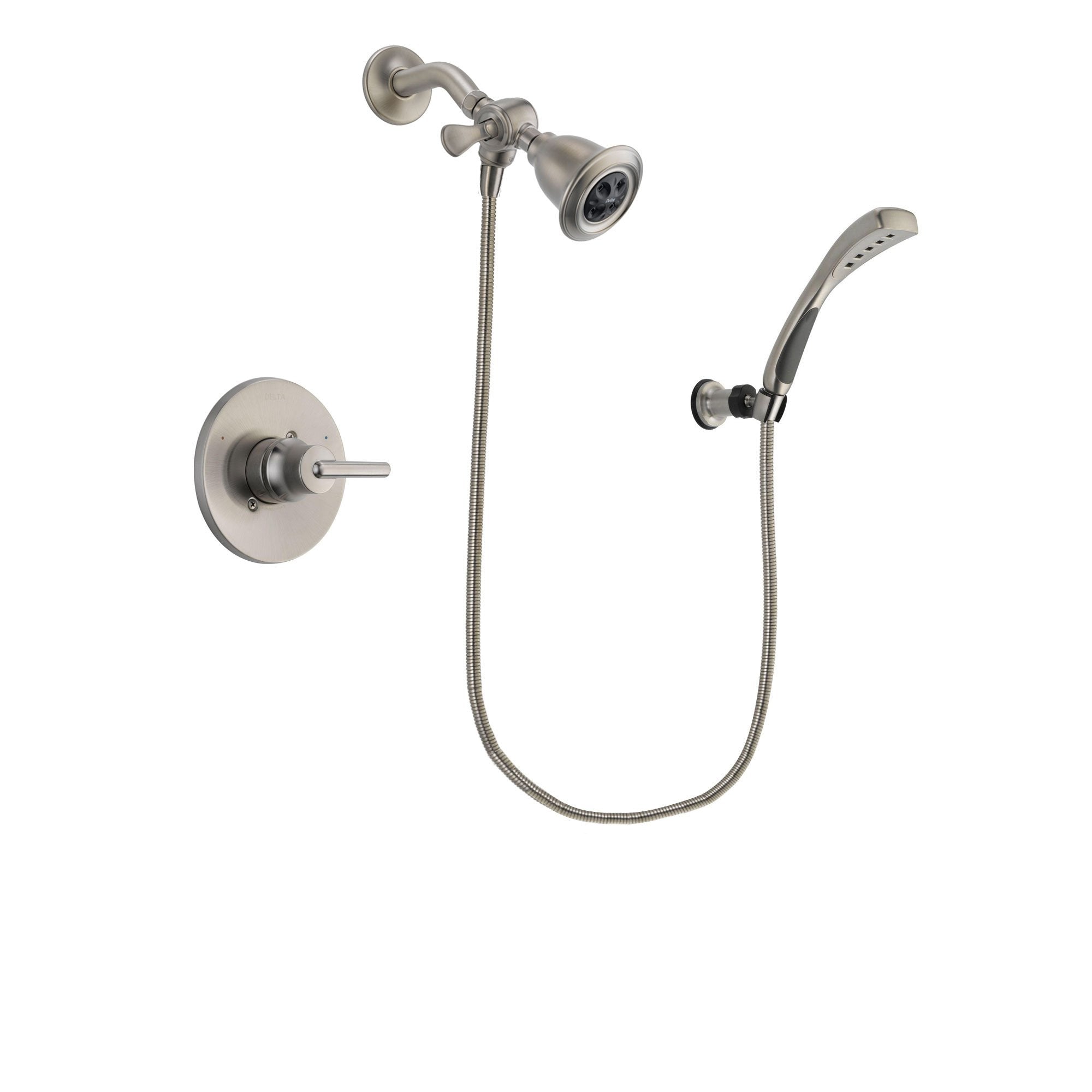 Delta Trinsic Stainless Steel Finish Shower Faucet System Package with Water Efficient Showerhead and Wall Mounted Handshower Includes Rough-in Valve DSP1832V
