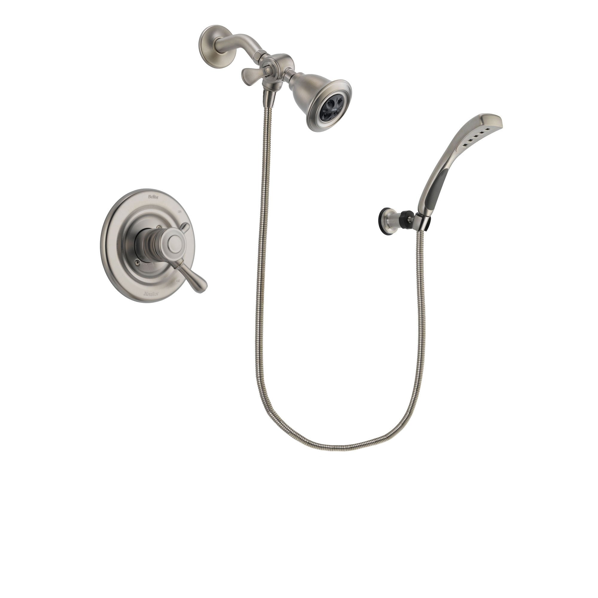 Delta Leland Stainless Steel Finish Dual Control Shower Faucet System Package with Water Efficient Showerhead and Wall Mounted Handshower Includes Rough-in Valve DSP1846V