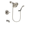 Delta Lahara Stainless Steel Finish Tub and Shower Faucet System Package with Large Rain Showerhead and Wall Mounted Handshower Includes Rough-in Valve and Tub Spout DSP1863V