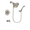 Delta Linden Stainless Steel Finish Tub and Shower Faucet System Package with Large Rain Showerhead and Wall Mounted Handshower Includes Rough-in Valve and Tub Spout DSP1871V
