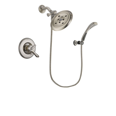 Delta Linden Stainless Steel Finish Dual Control Shower Faucet System Package with Large Rain Showerhead and Wall Mounted Handshower Includes Rough-in Valve DSP1884V