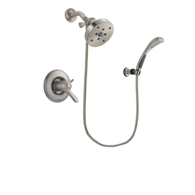 Delta Lahara Stainless Steel Finish Thermostatic Shower Faucet System Package with 5-1/2 inch Shower Head and Wall Mounted Handshower Includes Rough-in Valve DSP1888V