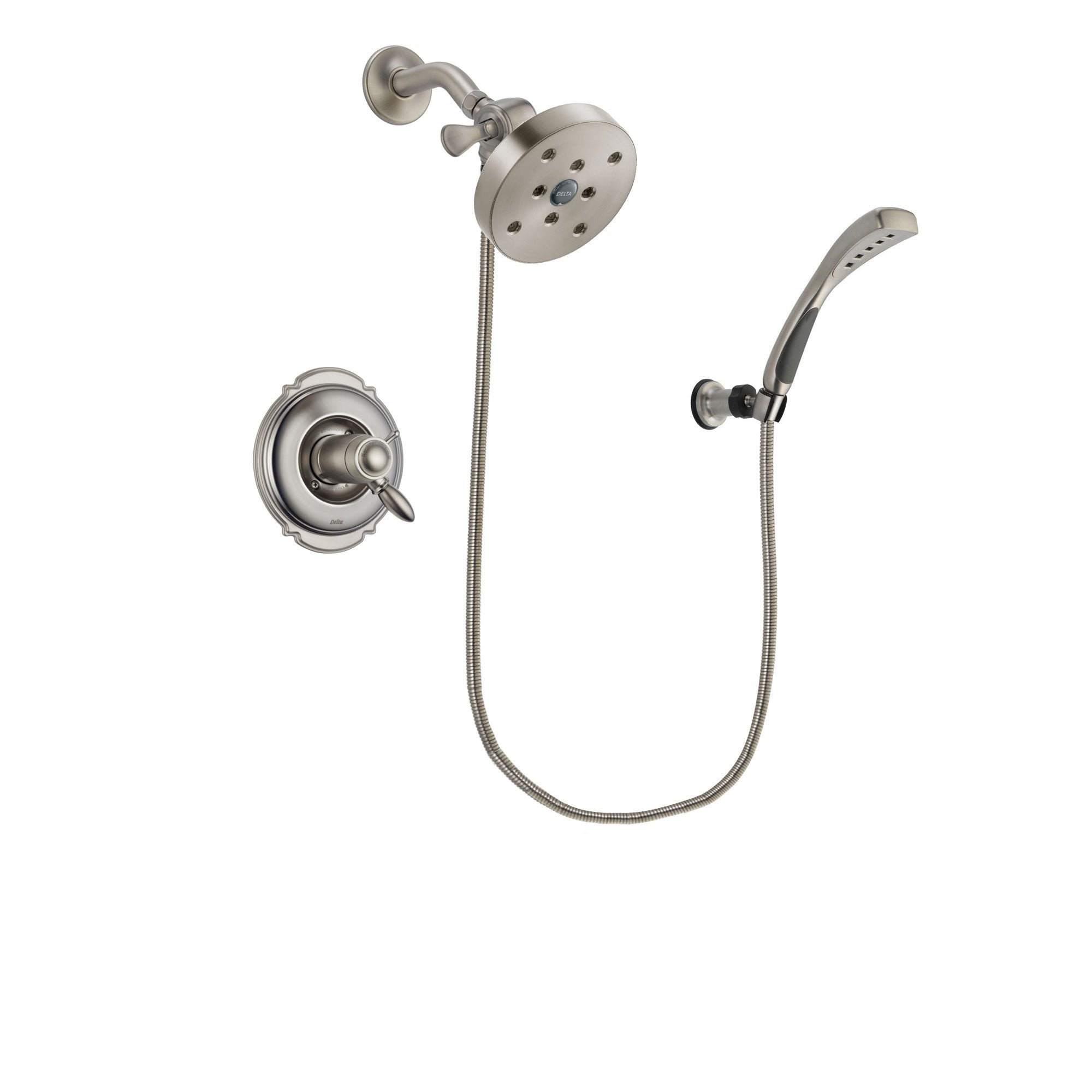 Delta Victorian Stainless Steel Finish Thermostatic Shower Faucet System Package with 5-1/2 inch Shower Head and Wall Mounted Handshower Includes Rough-in Valve DSP1890V
