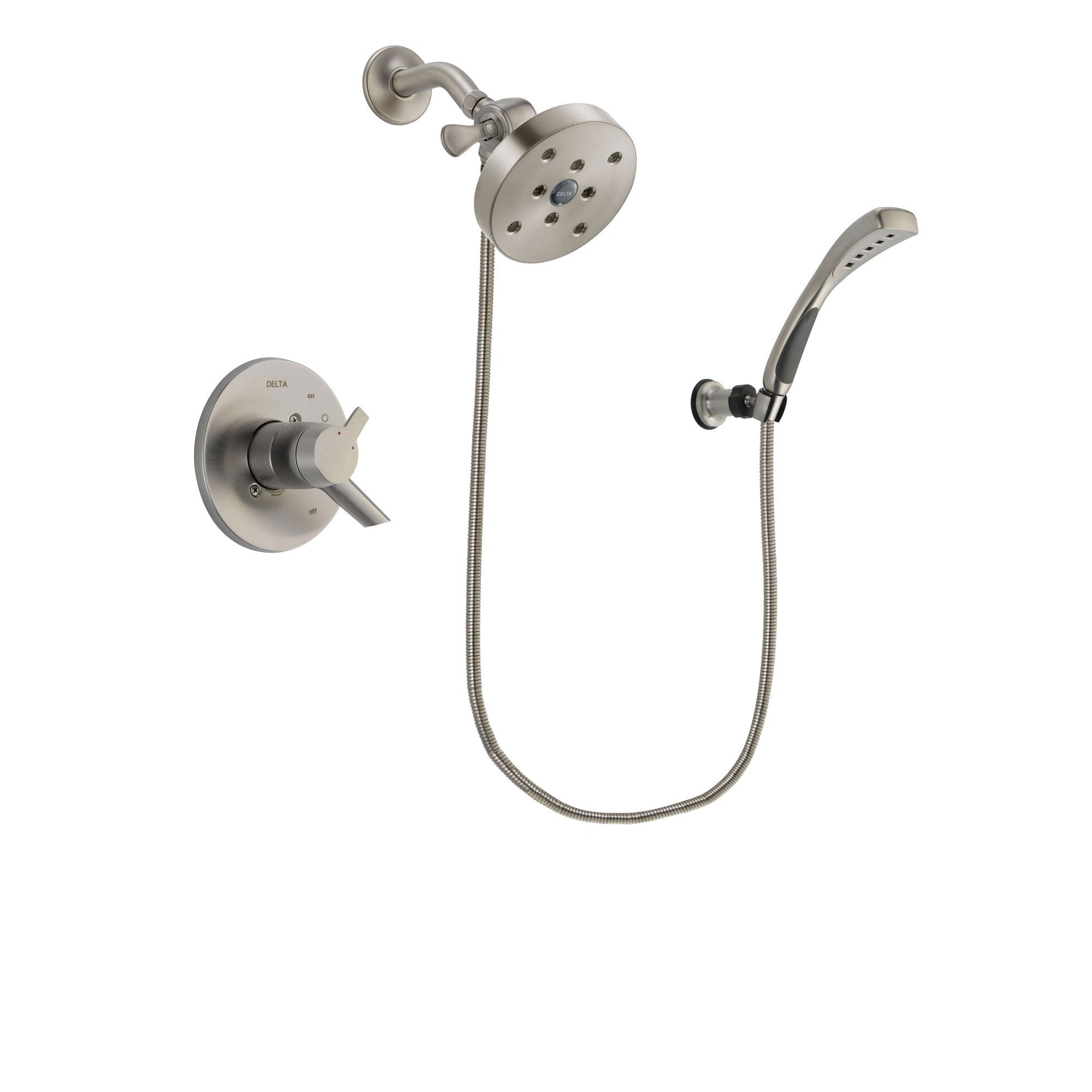 Delta Compel Stainless Steel Finish Dual Control Shower Faucet System Package with 5-1/2 inch Shower Head and Wall Mounted Handshower Includes Rough-in Valve DSP1912V