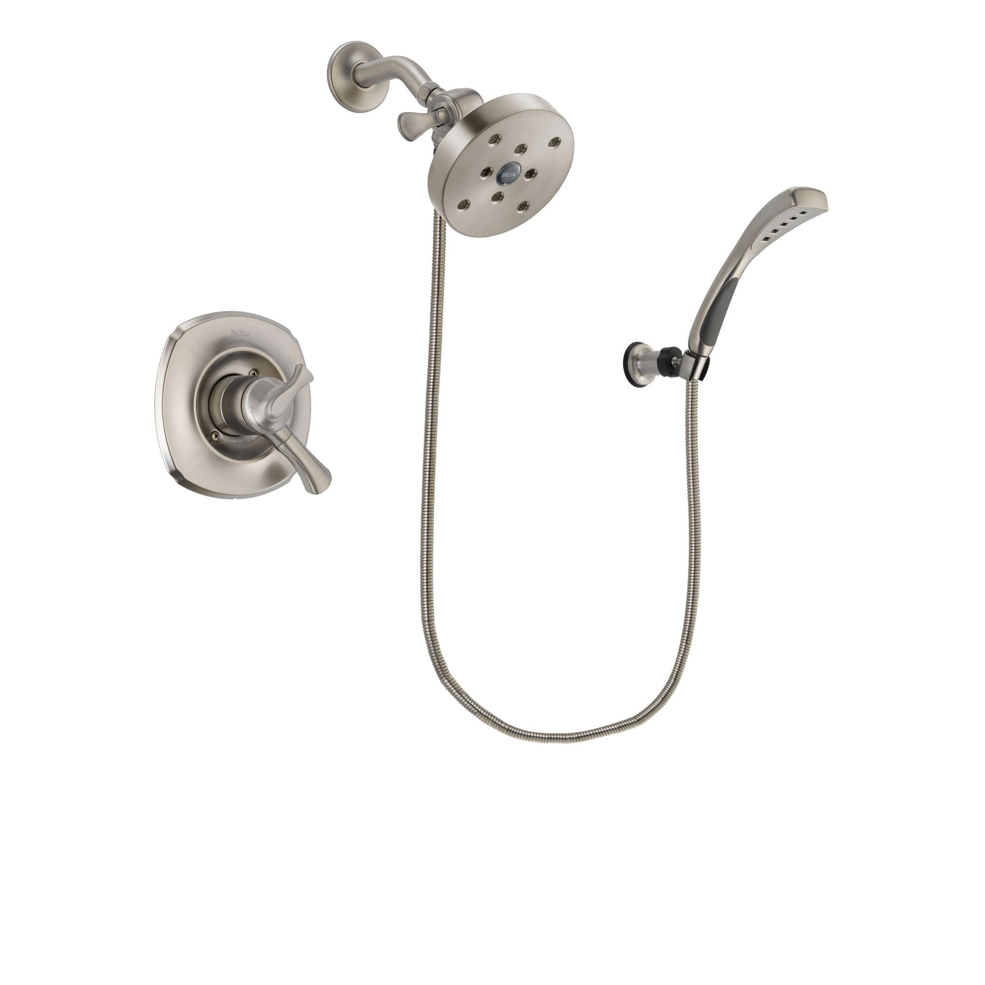 Delta Addison Stainless Steel Finish Dual Control Shower Faucet System Package with 5-1/2 inch Shower Head and Wall Mounted Handshower Includes Rough-in Valve DSP1916V