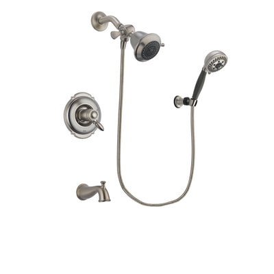 Delta Victorian Stainless Steel Finish Thermostatic Tub and Shower Faucet System Package with Shower Head and 5-Setting Wall Mount Personal Handheld Shower Includes Rough-in Valve and Tub Spout DSP1923V
