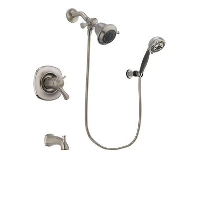 Delta Addison Stainless Steel Finish Thermostatic Tub and Shower Faucet System Package with Shower Head and 5-Setting Wall Mount Personal Handheld Shower Includes Rough-in Valve and Tub Spout DSP1927V