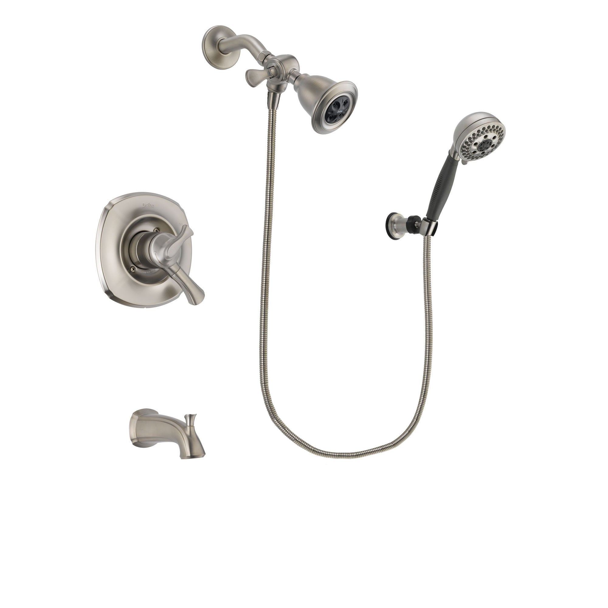 Delta Addison Stainless Steel Finish Dual Control Tub and Shower Fauce ...