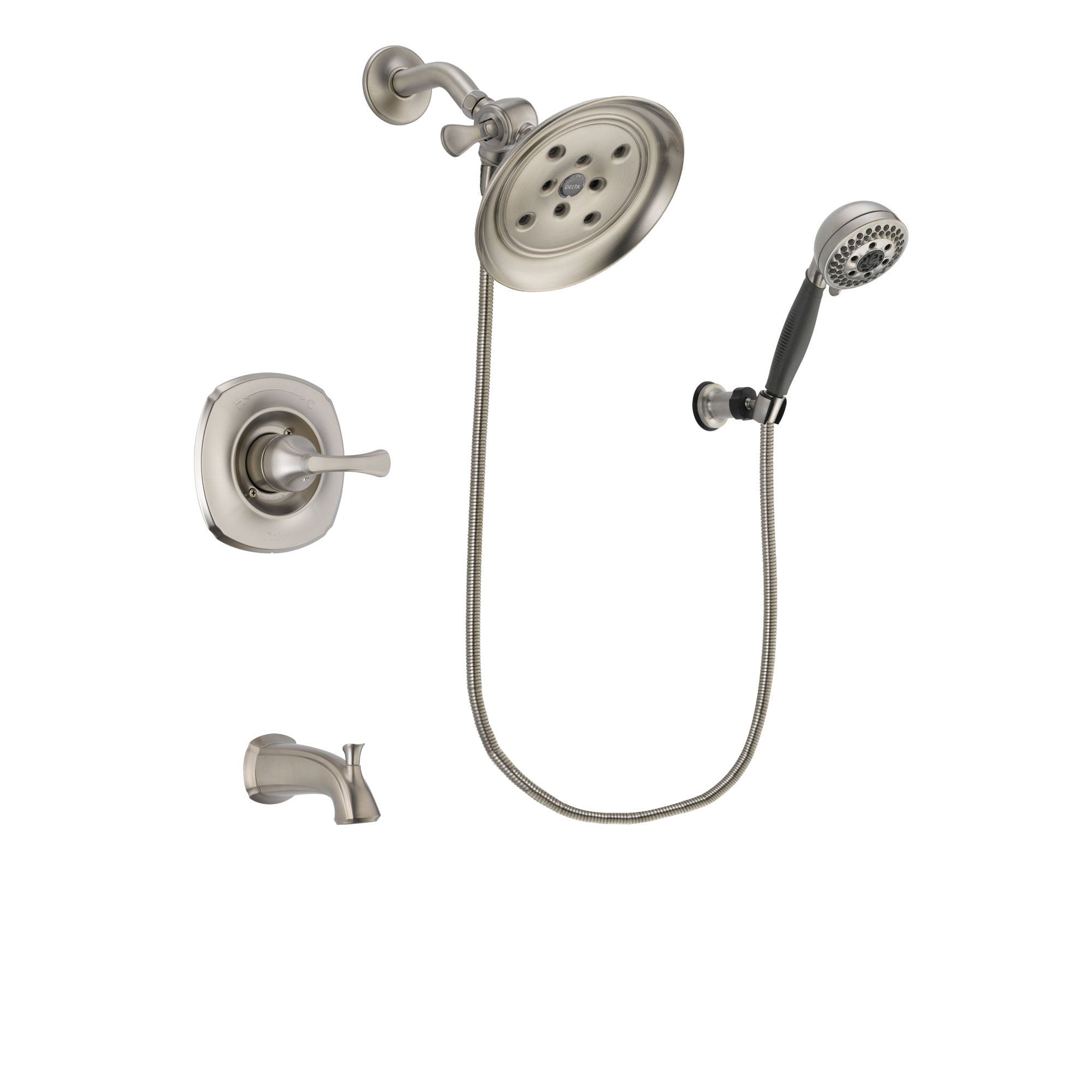 Delta Addison Stainless Steel Finish Tub and Shower System w/Hand Spray DSP2005V