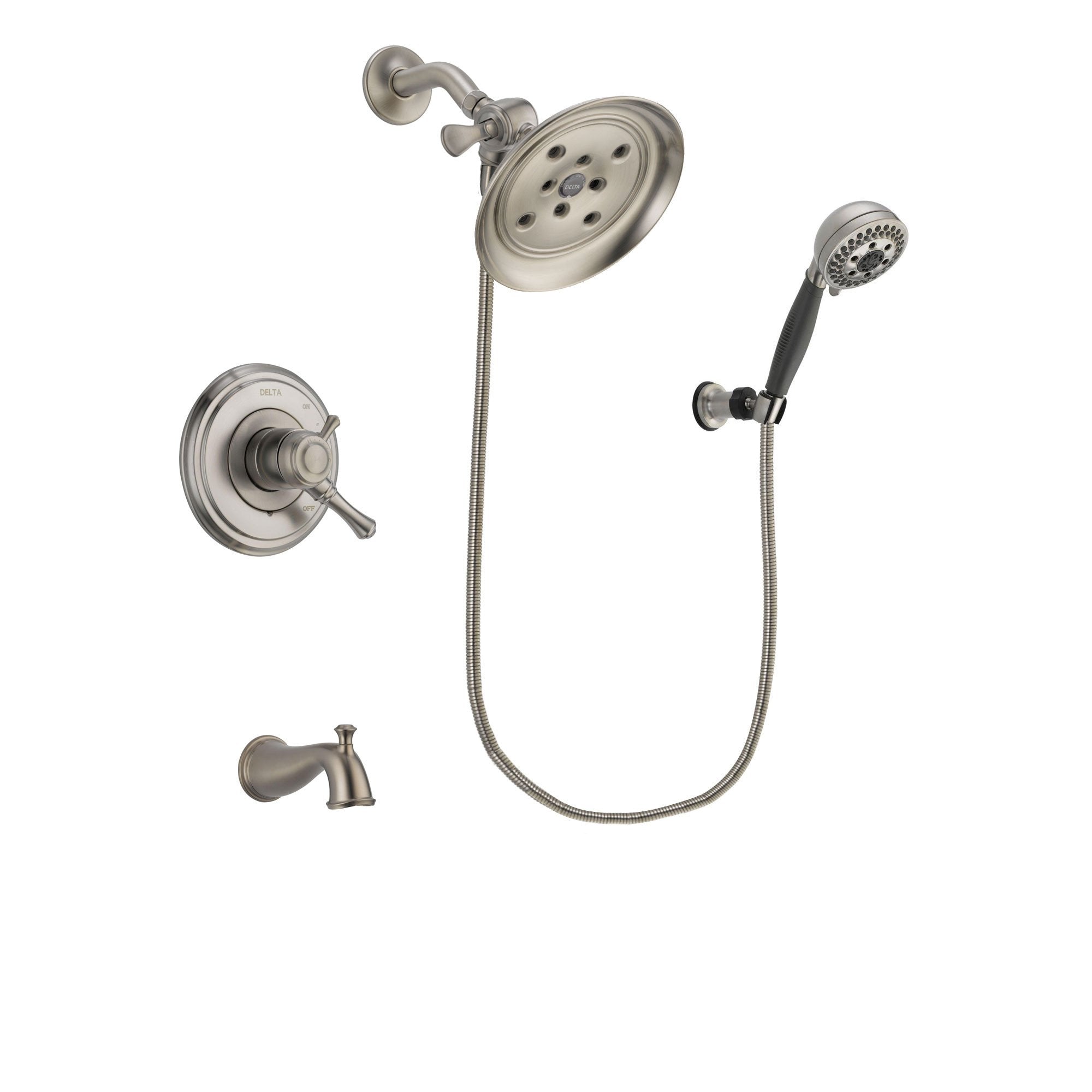 Delta Cassidy Stainless Steel Finish Tub and Shower System w/Hand Spray DSP2021V