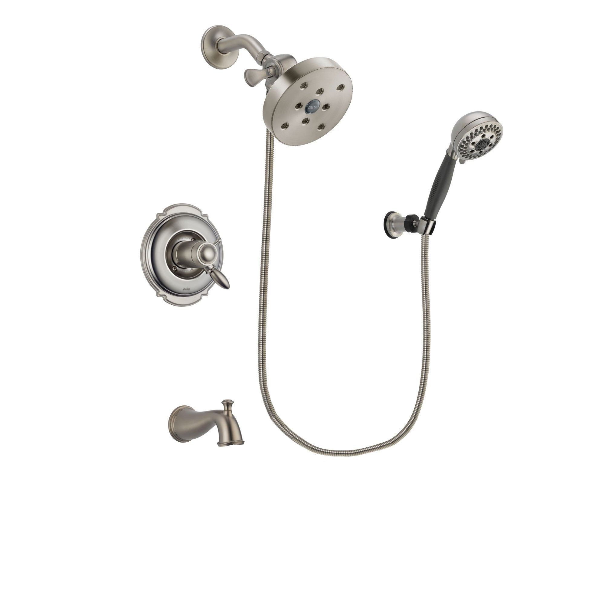 Delta Victorian Stainless Steel Finish Tub & Shower System w/Hand Spray DSP2025V