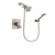 Delta Dryden Stainless Steel Finish Dual Control Shower Faucet System Package with Square Showerhead and Modern Wall Mount Handheld Shower Spray Includes Rough-in Valve DSP2070V