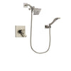 Delta Arzo Stainless Steel Finish Dual Control Shower Faucet System Package with Square Showerhead and Modern Wall Mount Handheld Shower Spray Includes Rough-in Valve DSP2074V