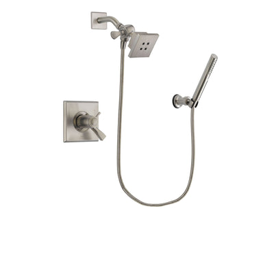 Delta Dryden Stainless Steel Finish Thermostatic Shower Faucet System Package with Square Showerhead and Modern Handheld Shower Spray Includes Rough-in Valve DSP2112V