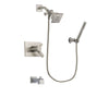 Delta Vero Stainless Steel Finish Thermostatic Tub and Shower Faucet System Package with Square Showerhead and Modern Handheld Shower Spray Includes Rough-in Valve and Tub Spout DSP2113V