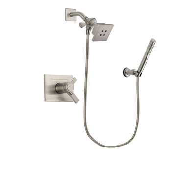 Delta Vero Stainless Steel Finish Thermostatic Shower Faucet System Package with Square Showerhead and Modern Handheld Shower Spray Includes Rough-in Valve DSP2114V