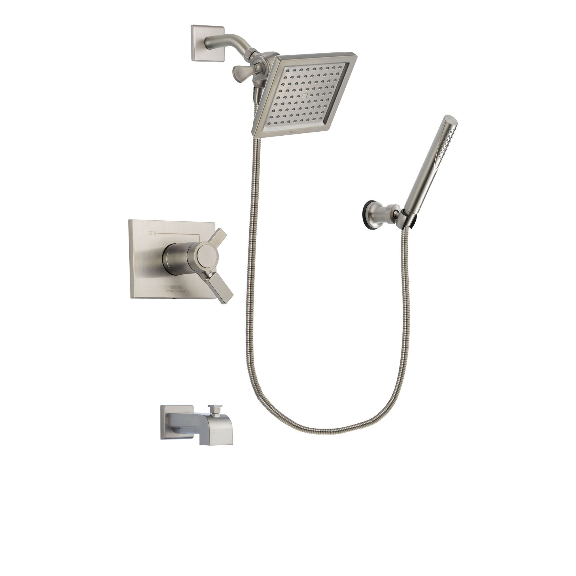Delta Vero Stainless Steel Finish Tub and Shower System with Hand Spray DSP2131V