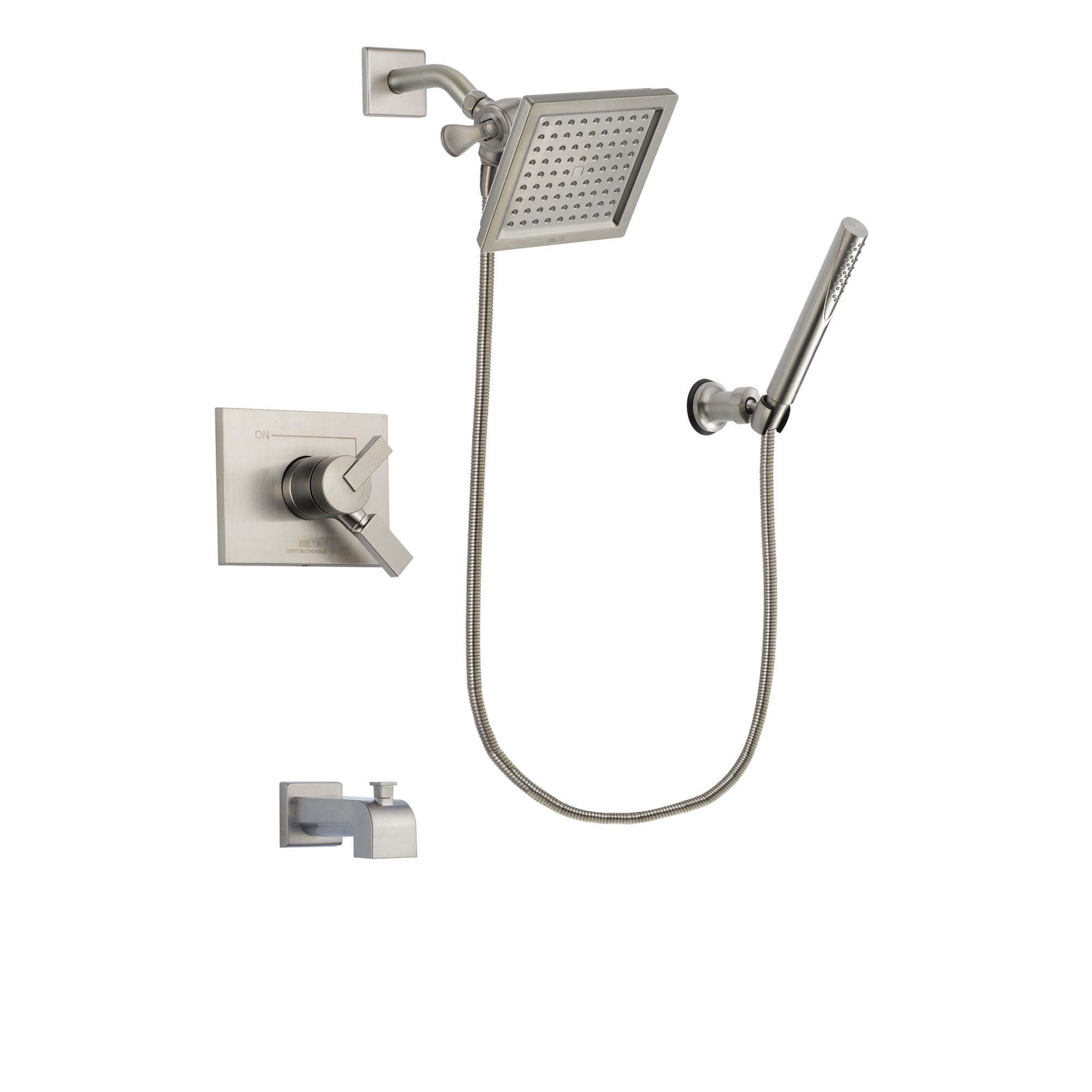 Delta Vero Stainless Steel Finish Tub and Shower System with Hand Spray DSP2143V