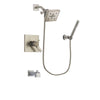 Delta Arzo Stainless Steel Finish Thermostatic Tub and Shower Faucet System Package with Square Shower Head and Modern Handheld Shower Spray Includes Rough-in Valve and Tub Spout DSP2151V