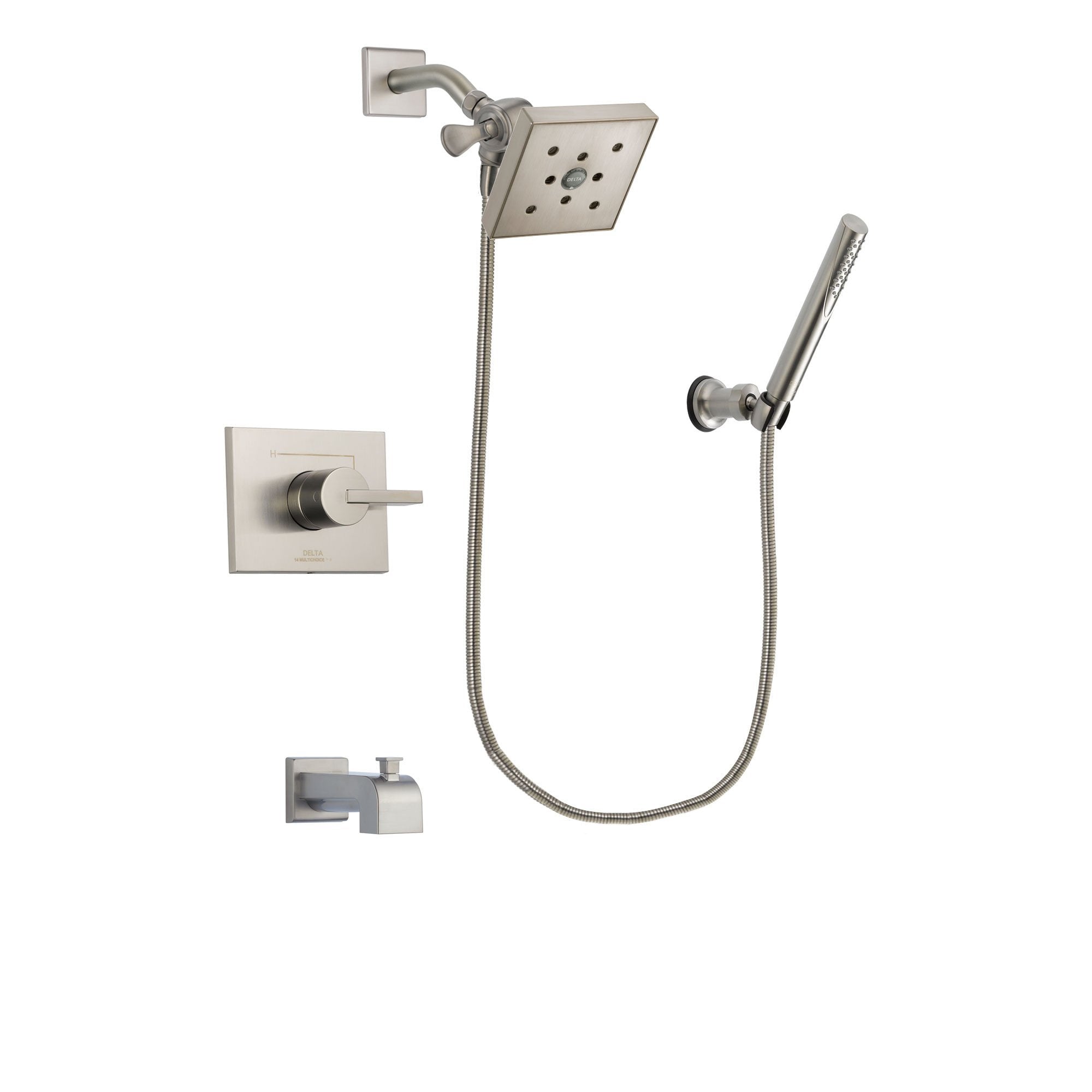 Delta Vero Stainless Steel Finish Tub and Shower System with Hand Spray DSP2155V