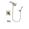 Delta Arzo Stainless Steel Finish Dual Control Tub and Shower Faucet System Package with Square Showerhead and Wall-Mount Handheld Shower Stick Includes Rough-in Valve and Tub Spout DSP2181V