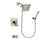 Delta Arzo Stainless Steel Finish Dual Control Tub and Shower Faucet System Package with 6.5-inch Square Rain Showerhead and Wall-Mount Handheld Shower Stick Includes Rough-in Valve and Tub Spout DSP2199V