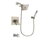 Delta Arzo Stainless Steel Finish Thermostatic Tub and Shower Faucet System Package with Square Shower Head and Wall-Mount Handheld Shower Stick Includes Rough-in Valve and Tub Spout DSP2205V
