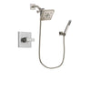 Delta Arzo Stainless Steel Finish Shower Faucet System Package with Square Shower Head and Wall-Mount Handheld Shower Stick Includes Rough-in Valve DSP2212V