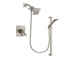 Delta Dryden Stainless Steel Finish Thermostatic Shower Faucet System Package with Square Showerhead and Handheld Shower with Slide Bar Includes Rough-in Valve DSP2220V