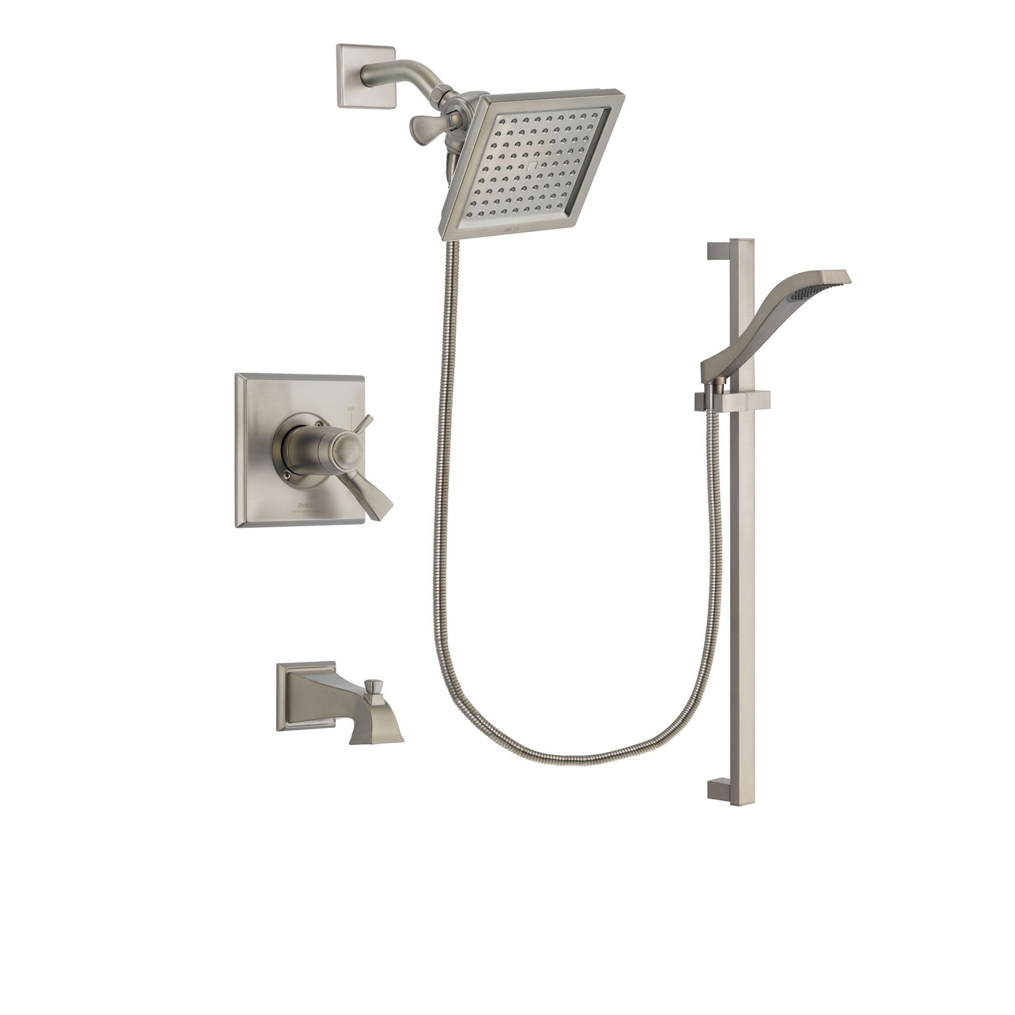 Delta Dryden Stainless Steel Finish Tub and Shower System w/Hand Shower DSP2237V