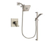 Delta Arzo Stainless Steel Finish Dual Control Shower Faucet System Package with Square Shower Head and Handheld Shower with Slide Bar Includes Rough-in Valve DSP2272V