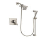 Delta Vero Stainless Steel Finish Dual Control Shower Faucet System Package with Square Showerhead and Handheld Shower Spray with Slide Bar Includes Rough-in Valve DSP2288V