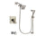 Delta Arzo Stainless Steel Finish Dual Control Tub and Shower Faucet System Package with Square Showerhead and Handheld Shower Spray with Slide Bar Includes Rough-in Valve and Tub Spout DSP2289V