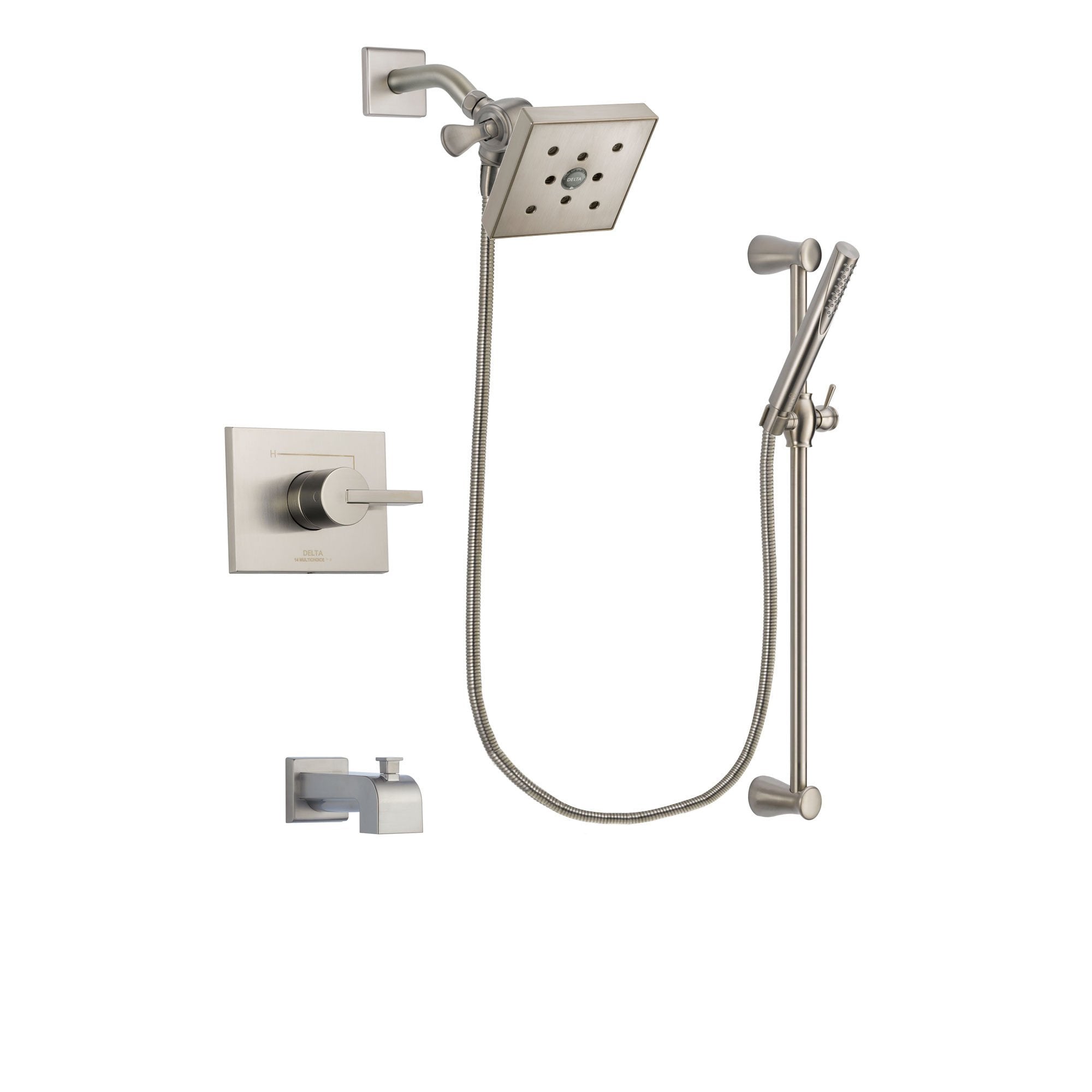Delta Vero Stainless Steel Finish Tub and Shower System with Hand Spray DSP2317V