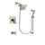 Delta Arzo Stainless Steel Finish Dual Control Tub and Shower Faucet System Package with Square Shower Head and Handheld Shower Spray with Slide Bar Includes Rough-in Valve and Tub Spout DSP2325V