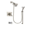 Delta Vero Stainless Steel Finish Thermostatic Tub and Shower Faucet System Package with Square Showerhead and Modern Personal Hand Shower with Slide Bar Includes Rough-in Valve and Tub Spout DSP2329V