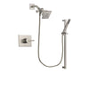 Delta Vero Stainless Steel Finish Shower Faucet System Package with Square Showerhead and Modern Personal Hand Shower with Slide Bar Includes Rough-in Valve DSP2336V