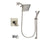 Delta Arzo Stainless Steel Finish Dual Control Tub and Shower Faucet System Package with 6.5-inch Square Rain Showerhead and Modern Personal Hand Shower with Slide Bar Includes Rough-in Valve and Tub Spout DSP2361V