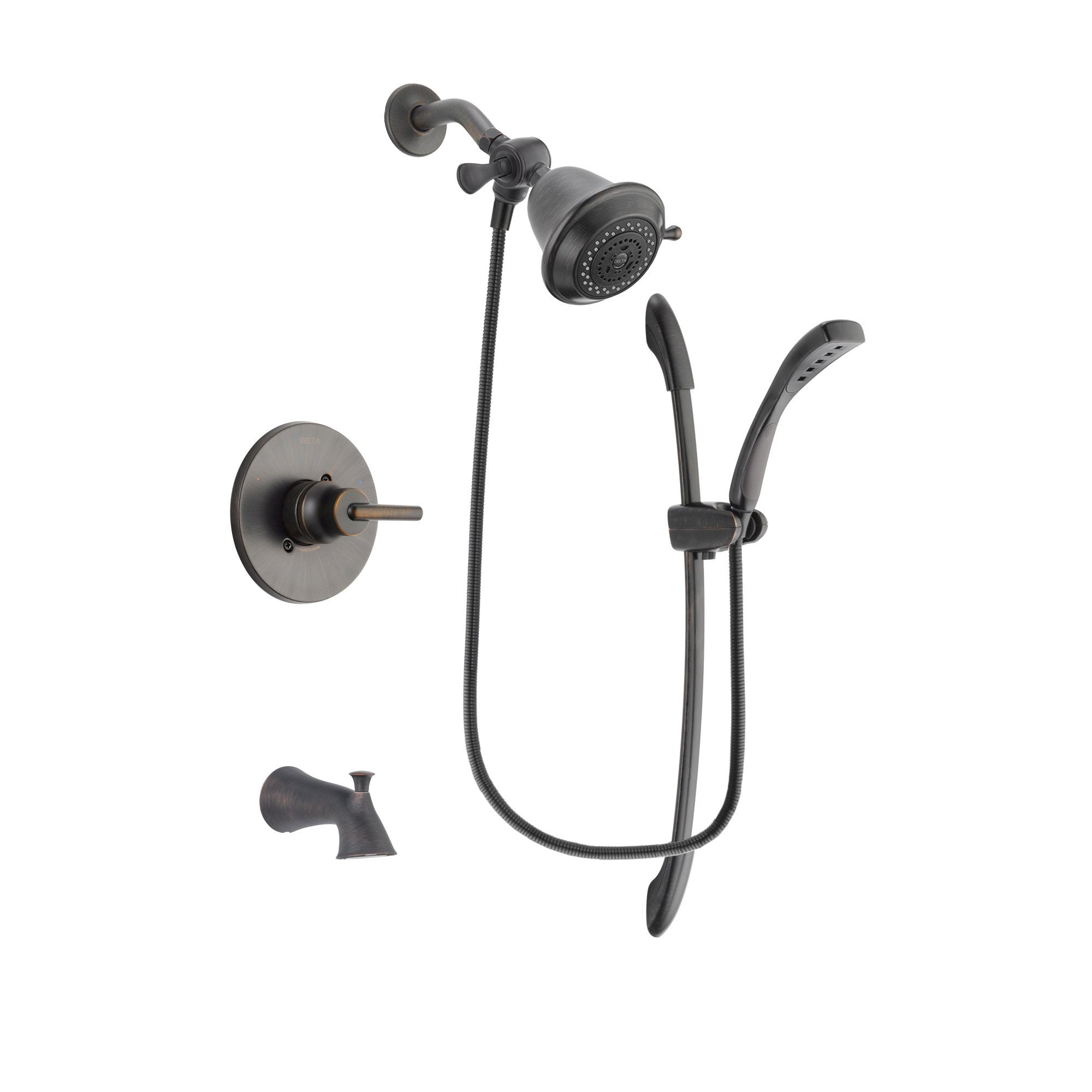 Delta Trinsic Venetian Bronze Finish Tub And Shower Faucet System Pack   DSP2393V 