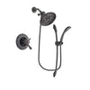 Delta Leland Venetian Bronze Finish Thermostatic Shower Faucet System Package with Large Rain Shower Head and 1-Spray Handshower with Slide Bar Includes Rough-in Valve DSP2446V
