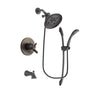 Delta Trinsic Venetian Bronze Finish Dual Control Tub and Shower Faucet System Package with Large Rain Shower Head and 1-Spray Handshower with Slide Bar Includes Rough-in Valve and Tub Spout DSP2461V