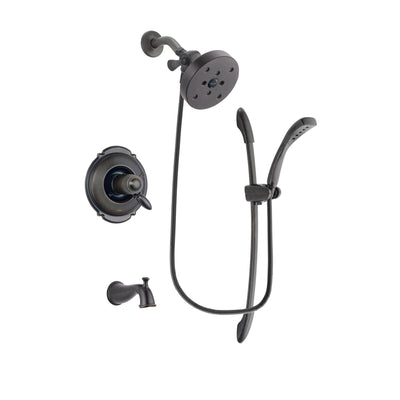 Delta Victorian Venetian Bronze Finish Thermostatic Tub and Shower Faucet System Package with 5-1/2 inch Showerhead and 1-Spray Handshower with Slide Bar Includes Rough-in Valve and Tub Spout DSP2473V