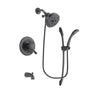 Delta Leland Venetian Bronze Finish Dual Control Tub and Shower Faucet System Package with 5-1/2 inch Showerhead and 1-Spray Handshower with Slide Bar Includes Rough-in Valve and Tub Spout DSP2493V