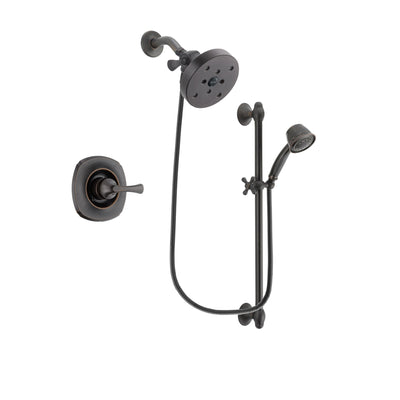 Delta Addison Venetian Bronze Finish Shower Faucet System Package with 5-1/2 inch Showerhead and 5-Spray Personal Handshower with Slide Bar Includes Rough-in Valve DSP2606V