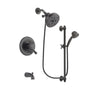 Delta Leland Venetian Bronze Finish Dual Control Tub and Shower Faucet System Package with 5-1/2 inch Showerhead and 5-Spray Personal Handshower with Slide Bar Includes Rough-in Valve and Tub Spout DSP2613V