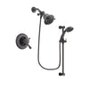 Delta Leland Venetian Bronze Finish Thermostatic Shower Faucet System Package with Shower Head and Personal Handheld Shower Spray with Slide Bar Includes Rough-in Valve DSP2626V