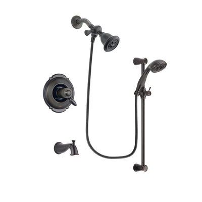 Delta Victorian Venetian Bronze Finish Thermostatic Tub and Shower Faucet System Package with Water Efficient Showerhead and Personal Handheld Shower Spray with Slide Bar Includes Rough-in Valve and Tub Spout DSP2653V