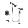 Delta Leland Venetian Bronze Finish Thermostatic Tub and Shower Faucet System Package with Water Efficient Showerhead and Personal Handheld Shower Spray with Slide Bar Includes Rough-in Valve and Tub Spout DSP2655V